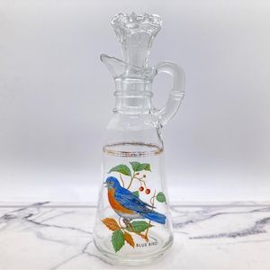 Anchor Hocking Blue Bird Glass Cruet for Vinegar Oil or Vinaigrette